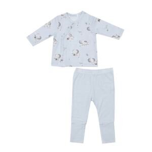 NWT Angel Dear Bamboo Take Me Home Set Gray Elephants Blue Size 0-3 Months